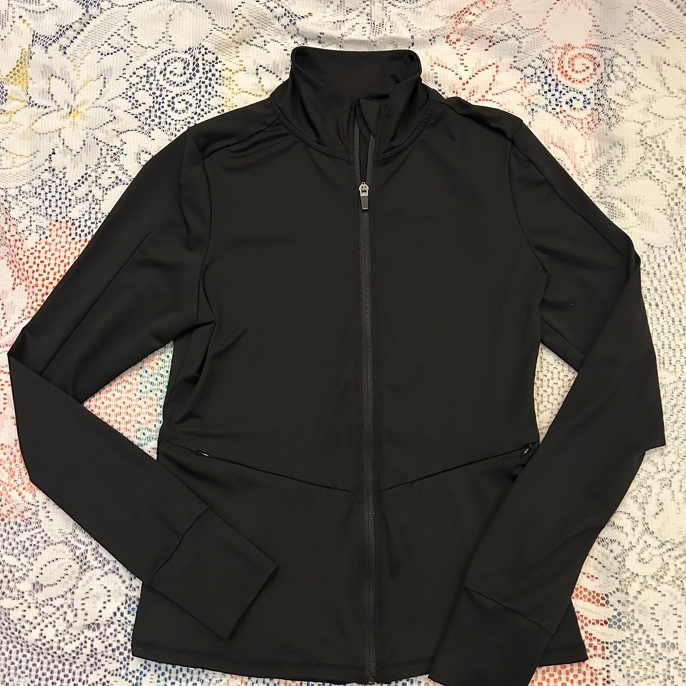 Nicole Miller Sport Black Full-Zip Bomber Jacket